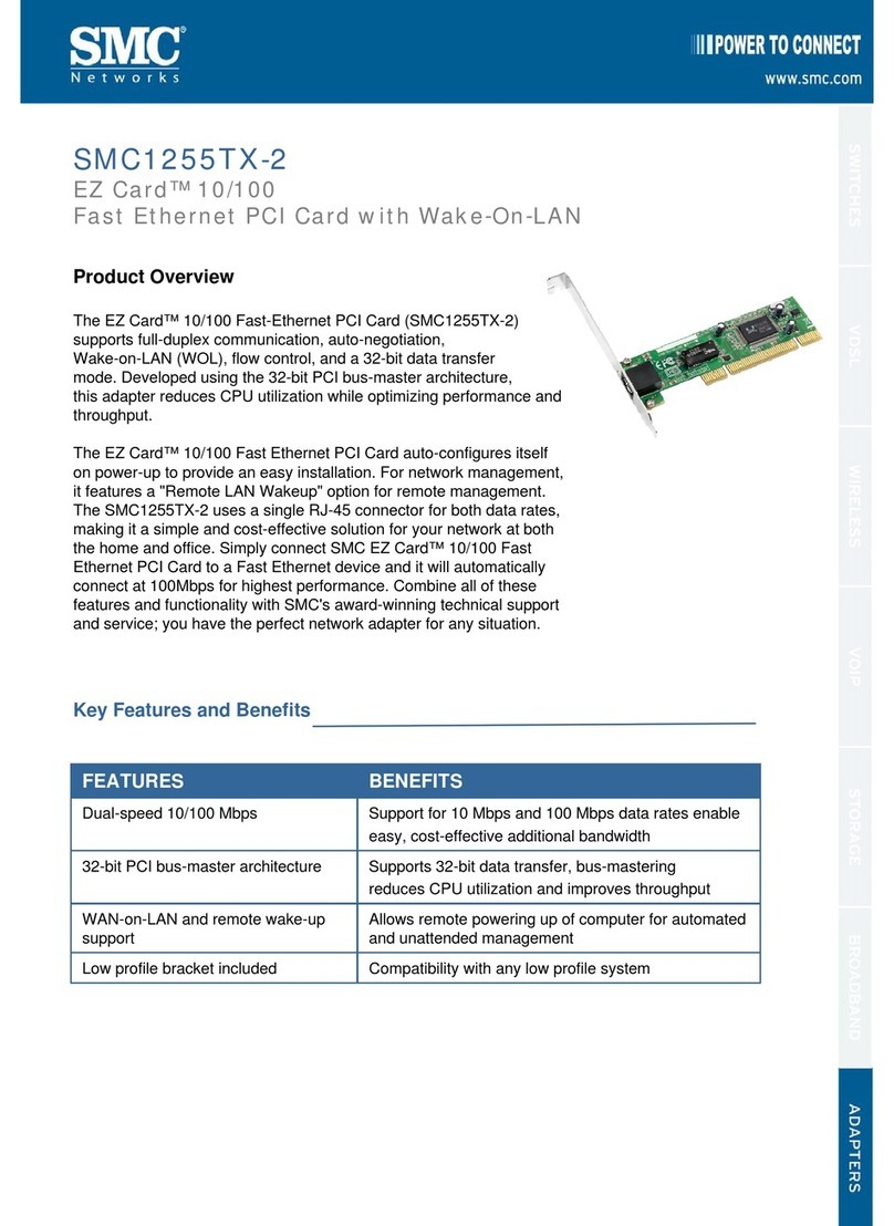 SMC Networks EZ Card SMC1255TX-2 Operating and safety instructions