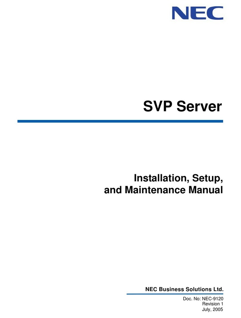 NEC SVP SERVER - Installation and setup manual