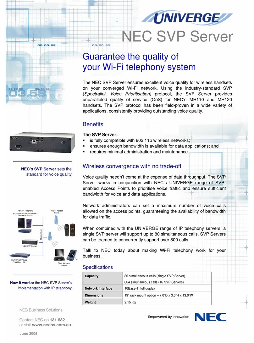 NEC SVP SERVER - User manual
