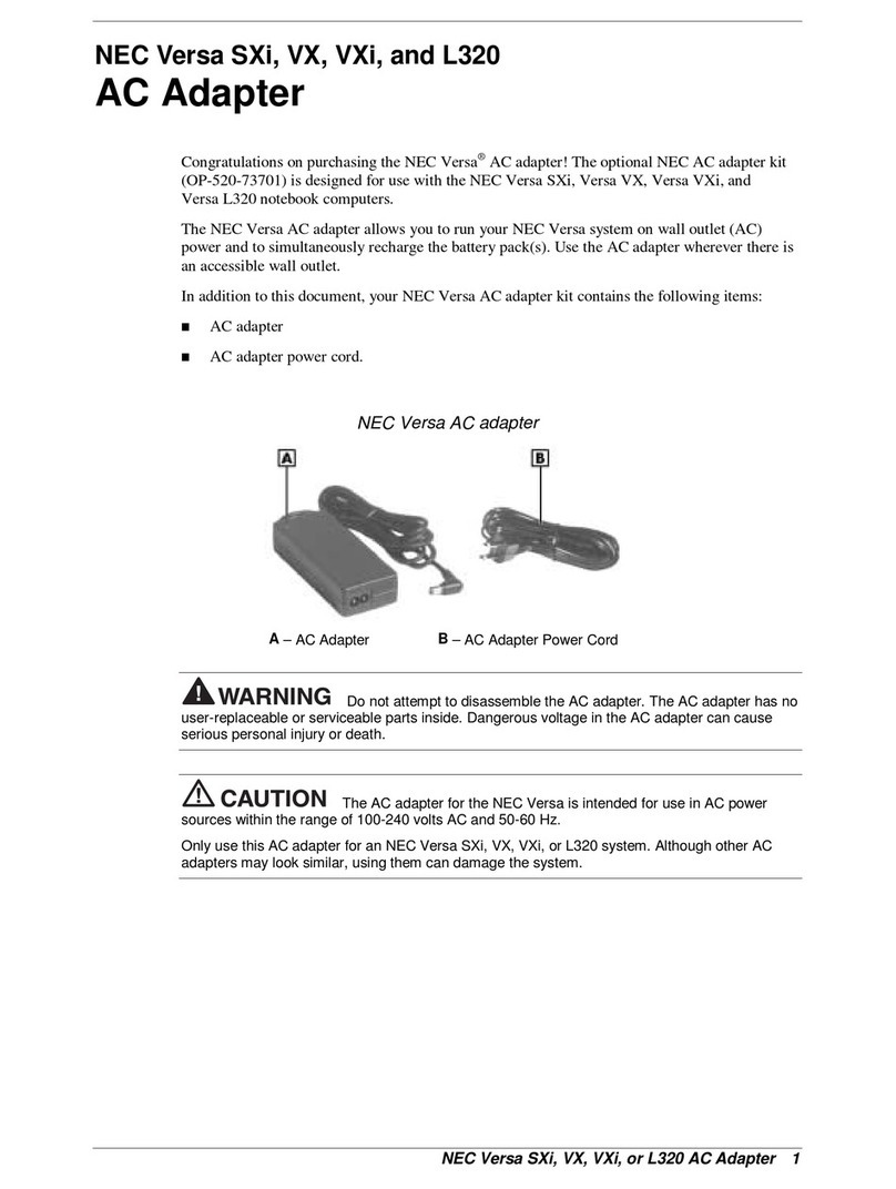 NEC VERSA AC ADAPTER User manual