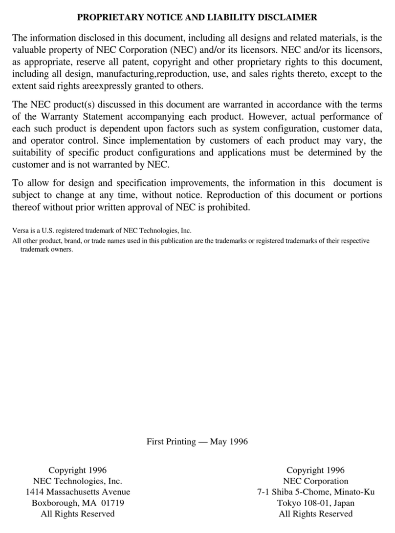 NEC VERSA 6000 Series User manual
