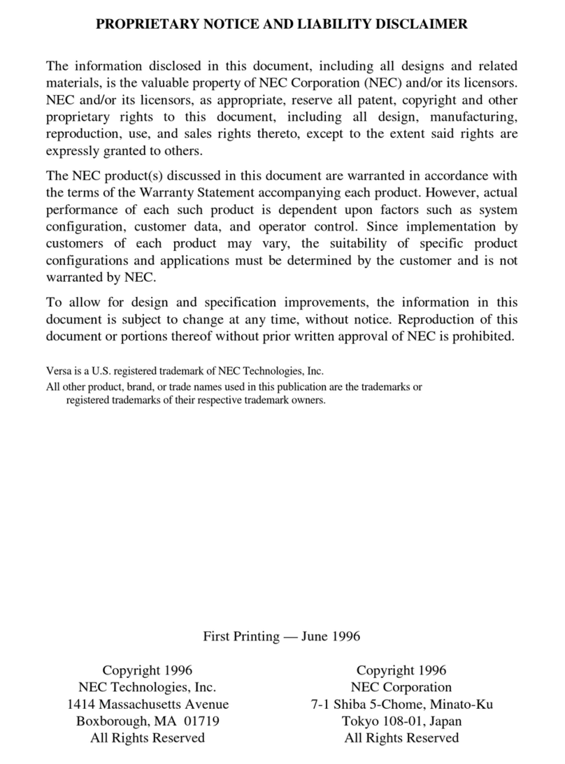 NEC VERSA 4200 User manual