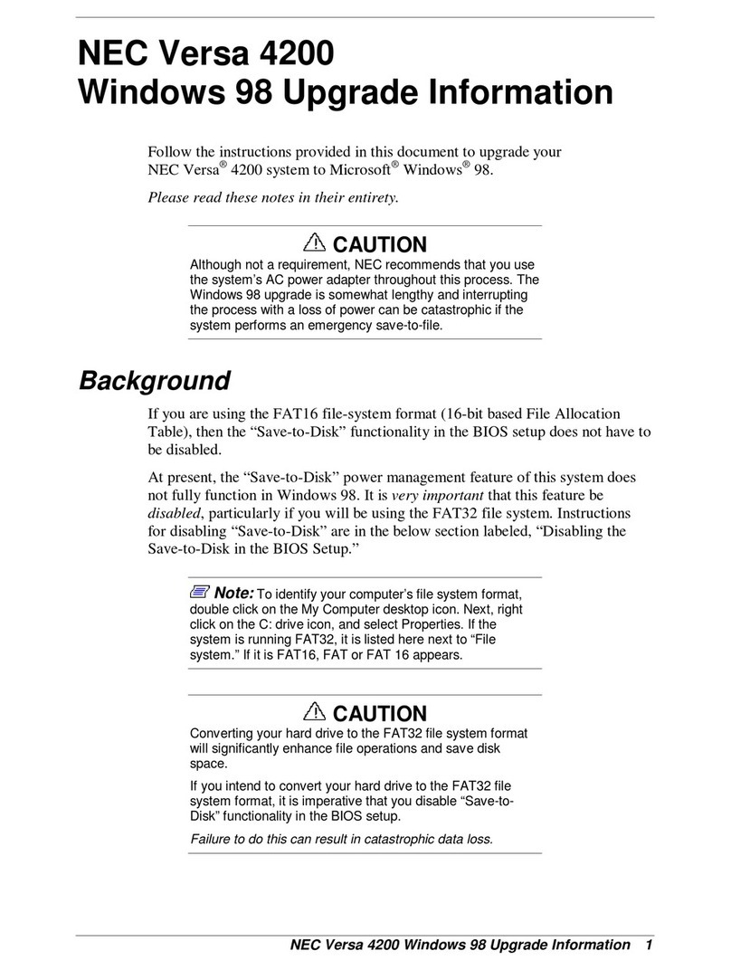 NEC VERSA 4200 User manual