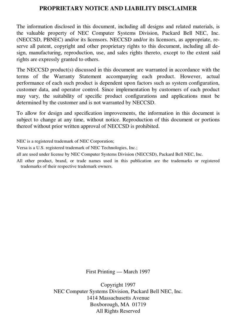 NEC Versa 2500 Series User manual