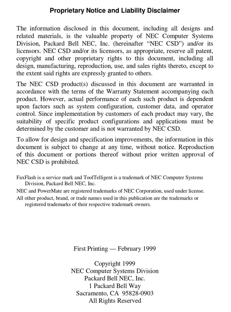 NEC POWERMATE ES 5200 - SERVICE User manual