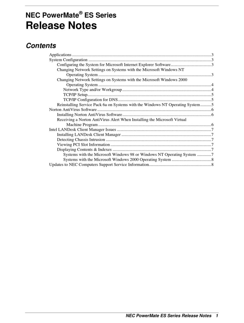 NEC POWERMATE ES Series Instruction Manual