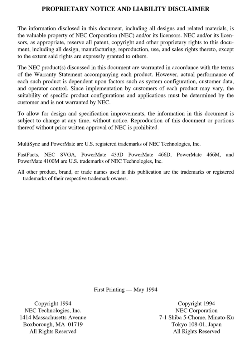 NEC POWERMATE Service manual