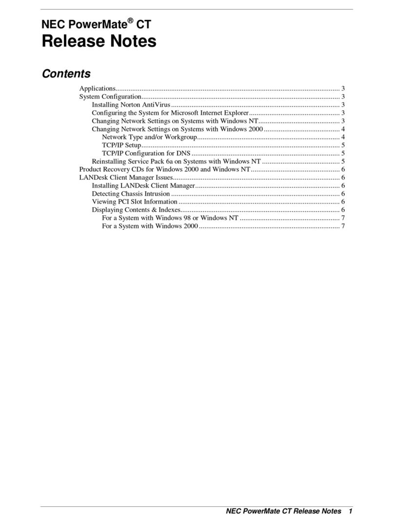NEC PowerMate CT release note