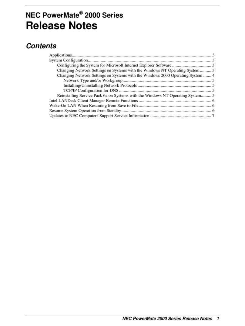 NEC PowerMate 2000 Series release note