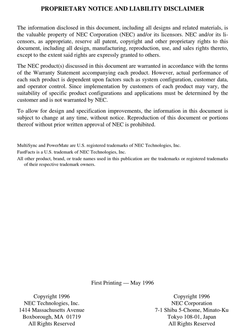 NEC POWERMATE VE - SERVICE  05-1996 Service manual