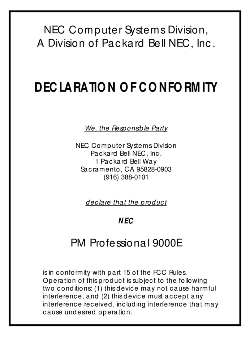 NEC POWERMATE PROFESSIONAL 9000E - SERVICE User manual