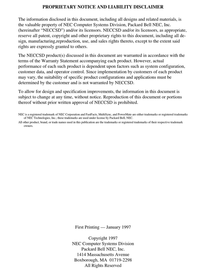 NEC POWERMATE P2166 User manual