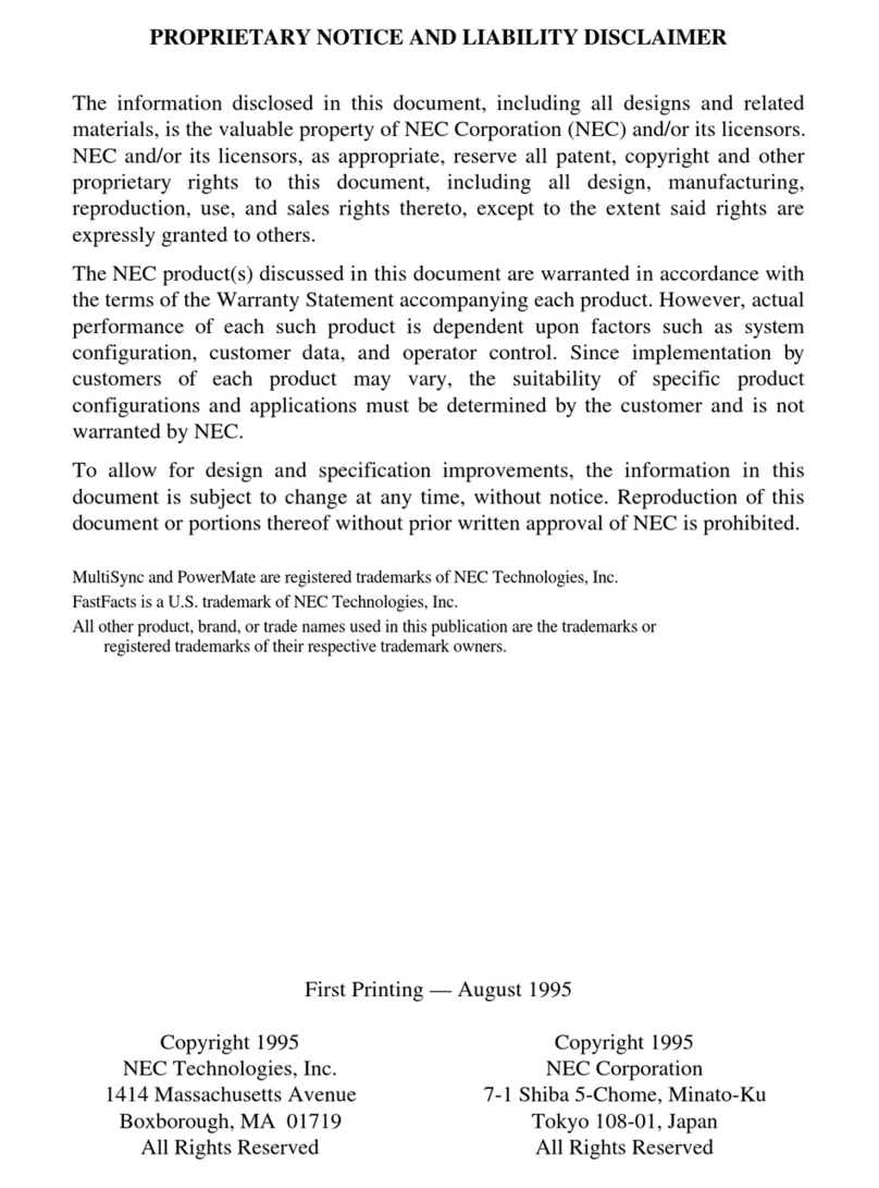 NEC POWERMATE P - SERVICE MANUAL 1995 User manual