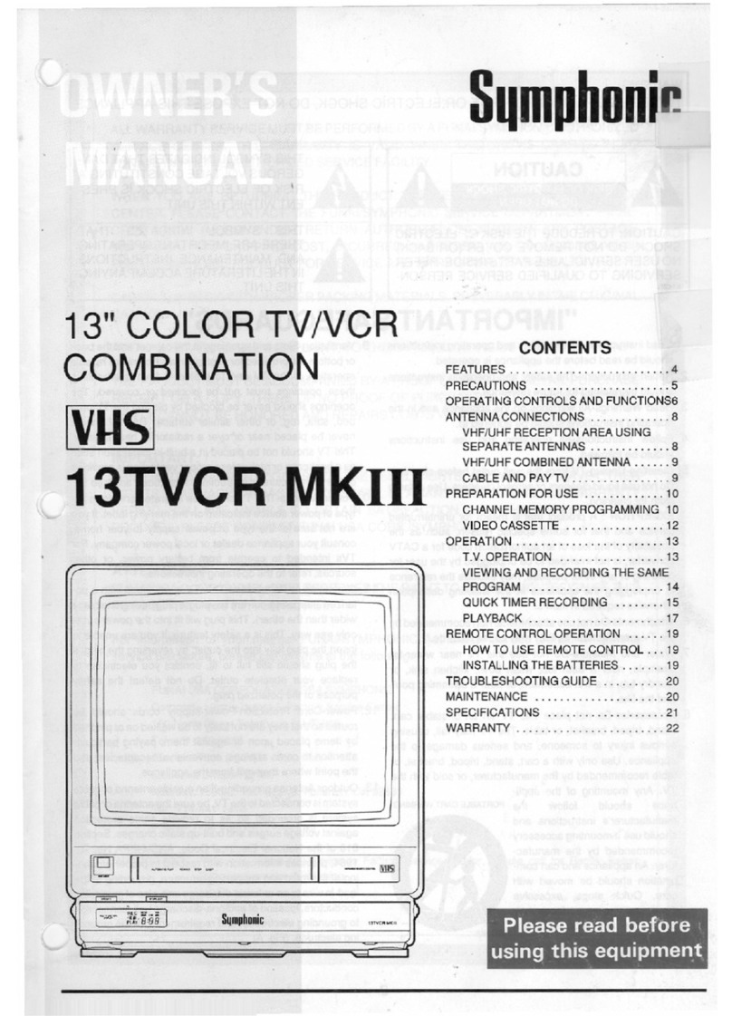 Symphonic 13TVCRMKIII manual