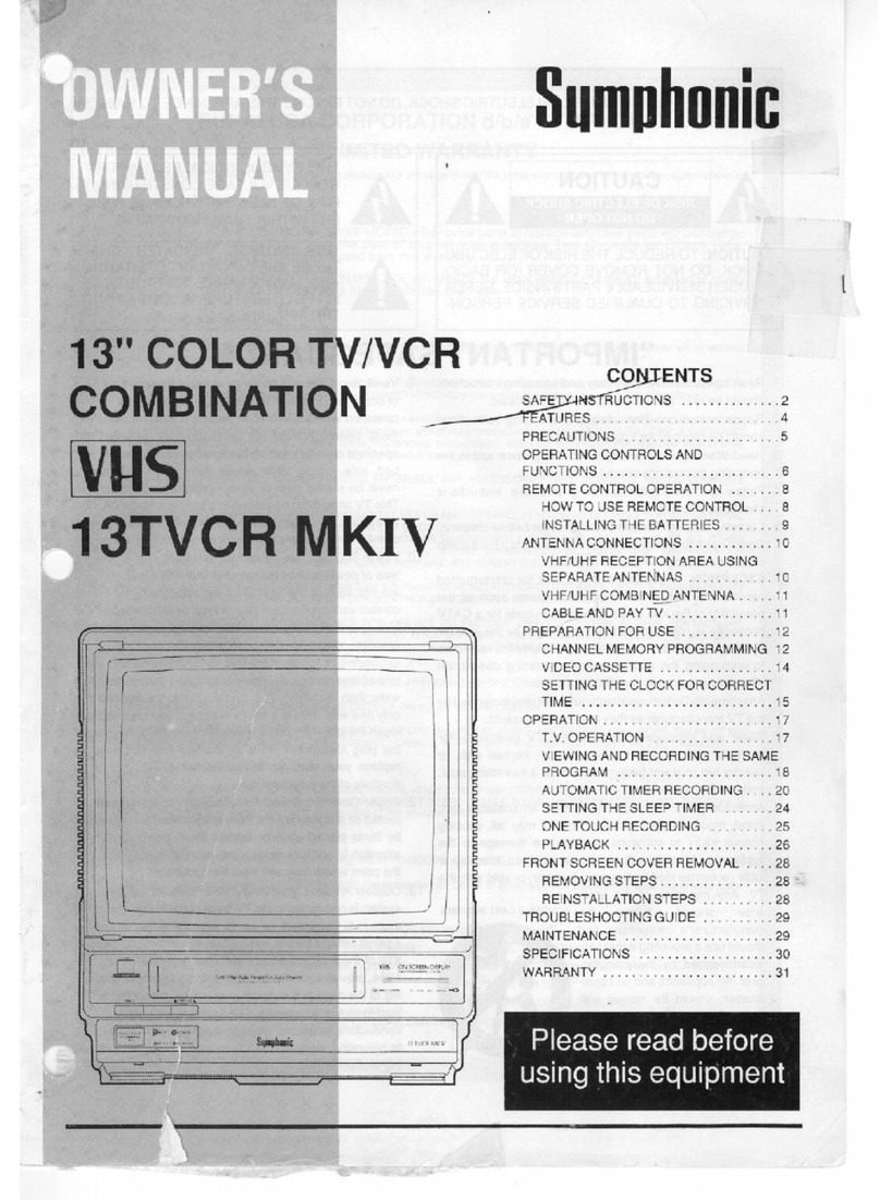 Symphonic 13TVCR MKIV User manual