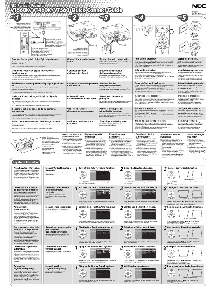 NEC VT660K User manual