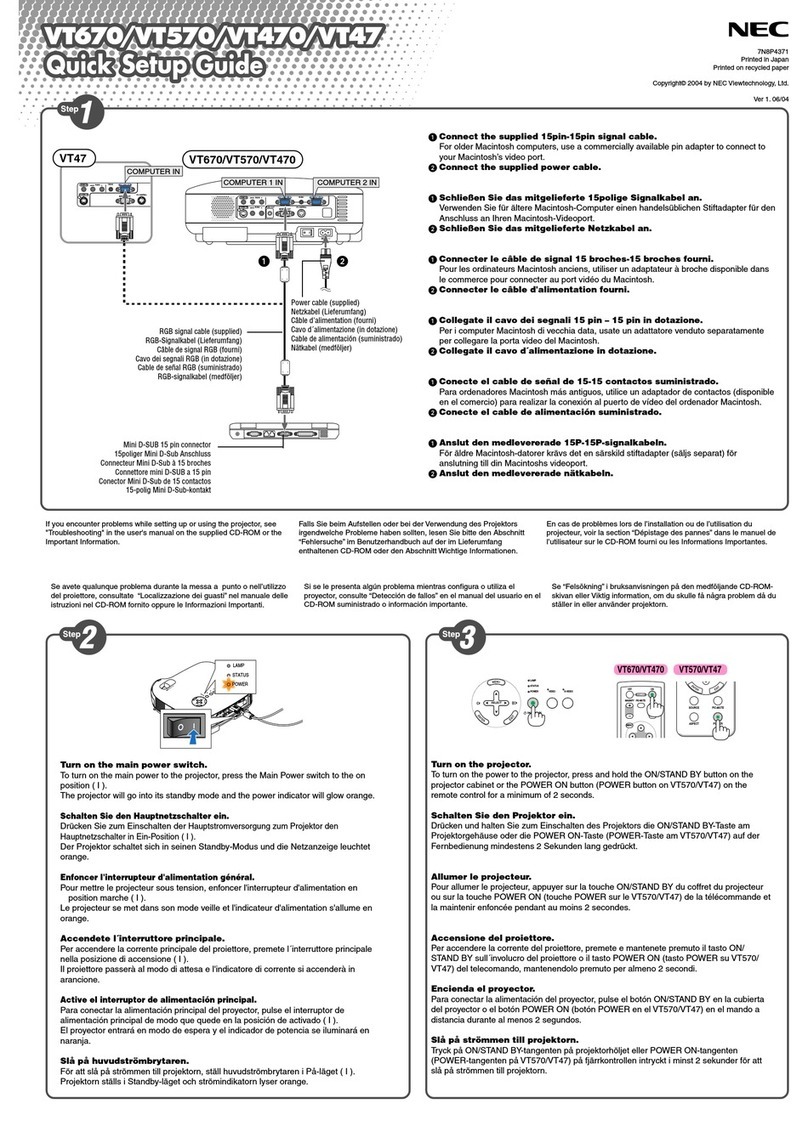 NEC VT47 Series User manual