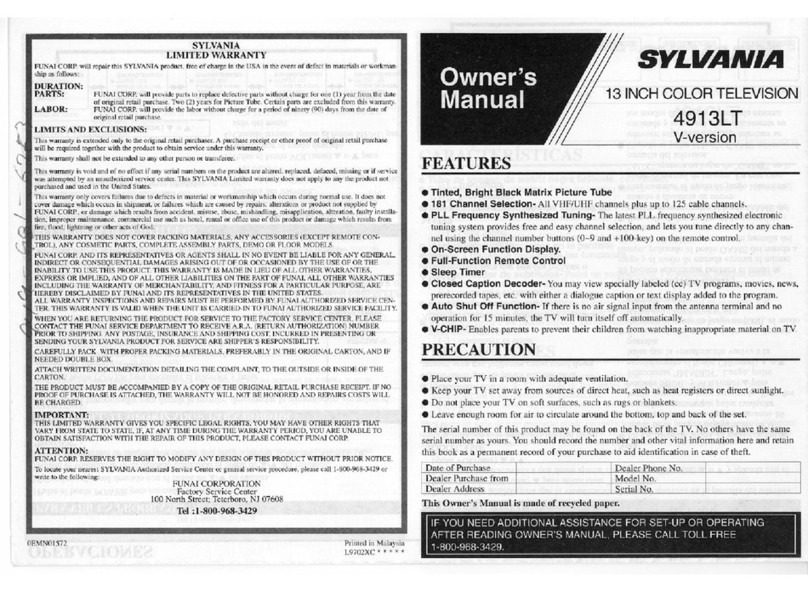 Sylvania 4913LTV User manual