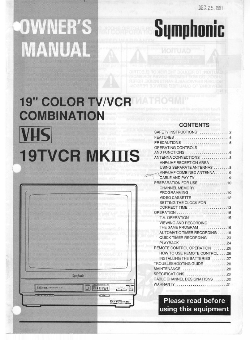 Symphonic 19TVCR MKIIIS User manual