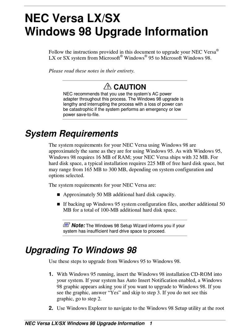 NEC Versa LX manual
