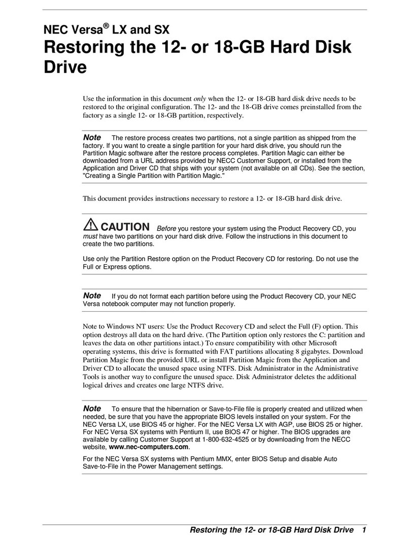 NEC Versa LX manual