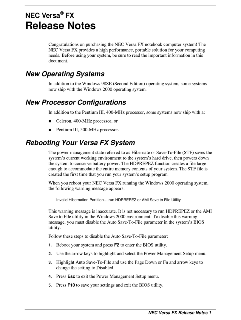 NEC VERSA FX release note