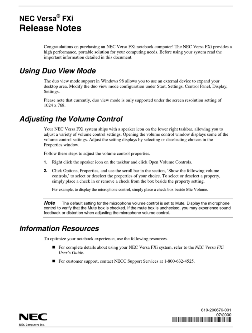 NEC VERSA FXI user guide