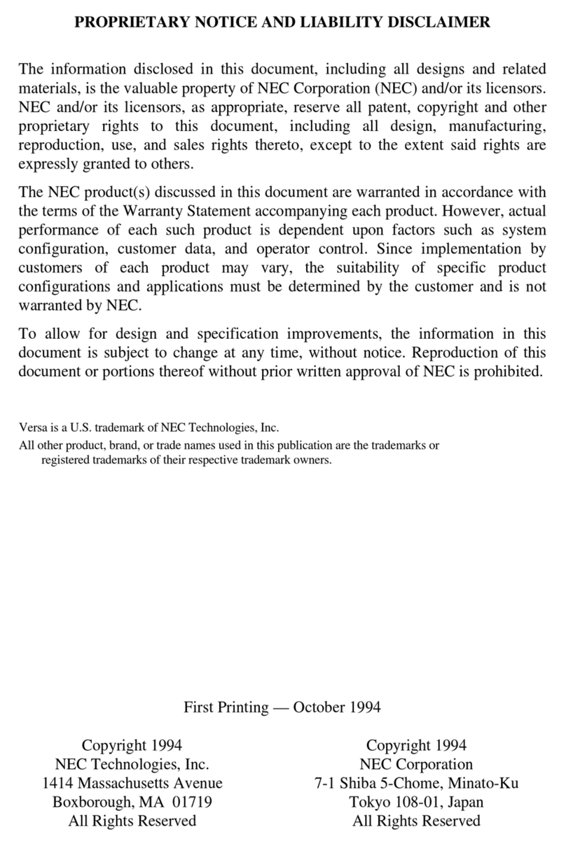 NEC VERSA V User manual