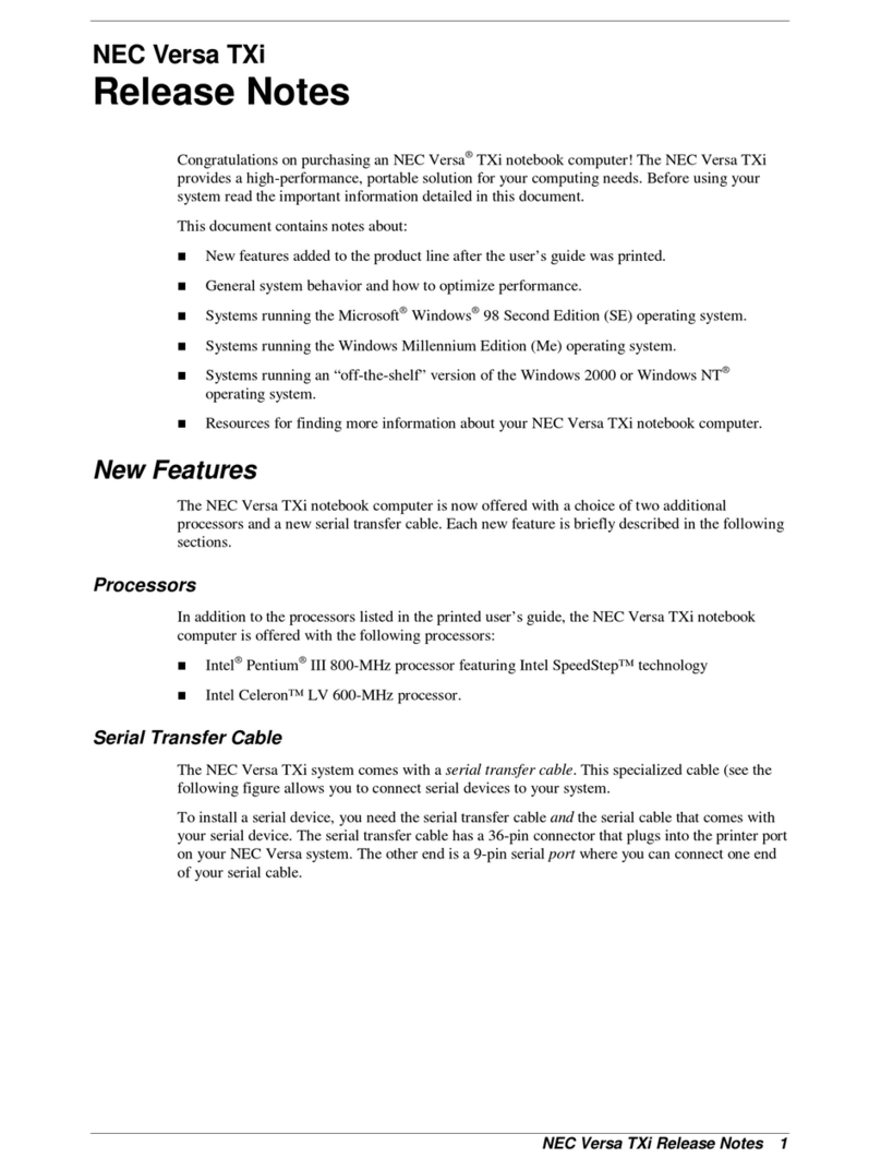 NEC VERSA TXI Instruction Manual