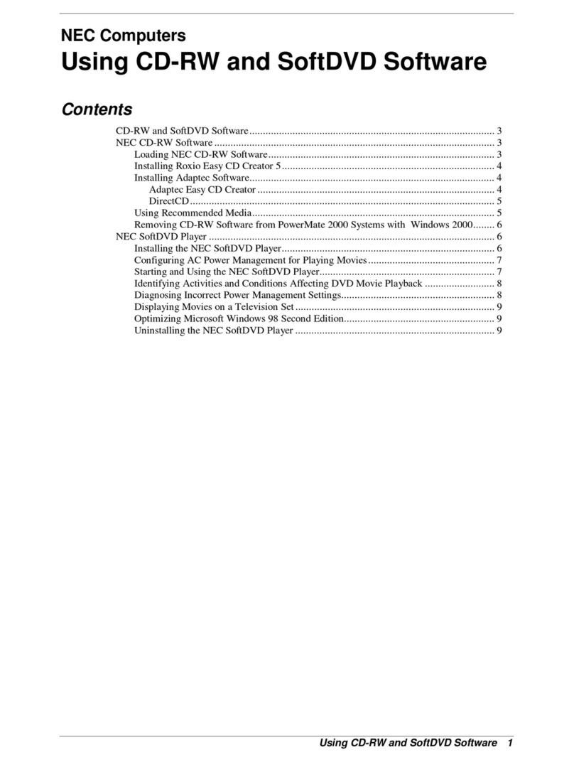 NEC CD-RW AND SOFTDVD SOFTWARE Datasheet
