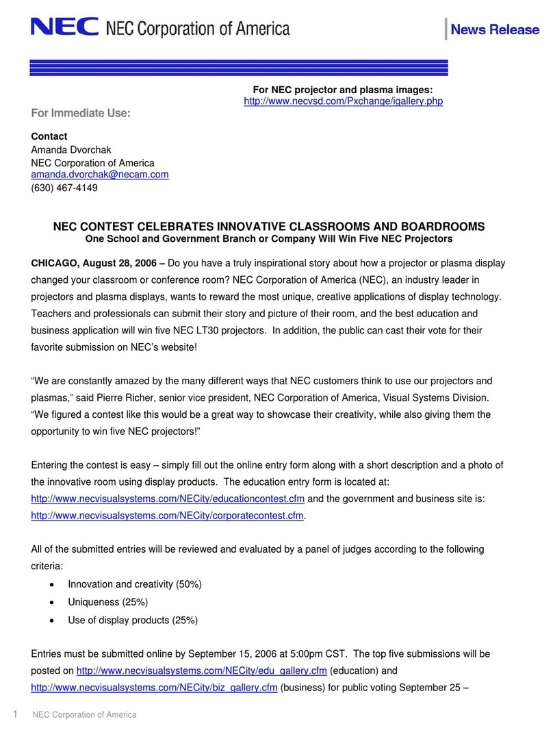 NEC CONTESTPRESSRELEASE8.06FINAL manual NEC CONTESTPRESSRELEASE8.06FINAL manual