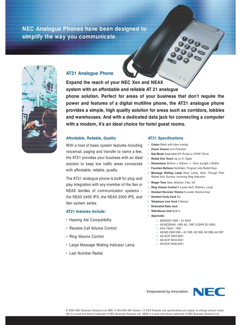 NEC AT21 User manual