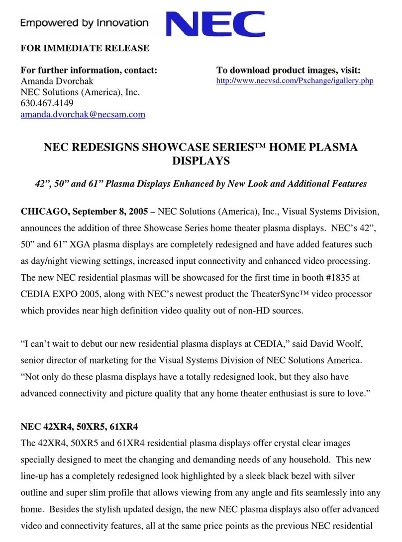 NEC PlasmaSync 42XR4 User manual
