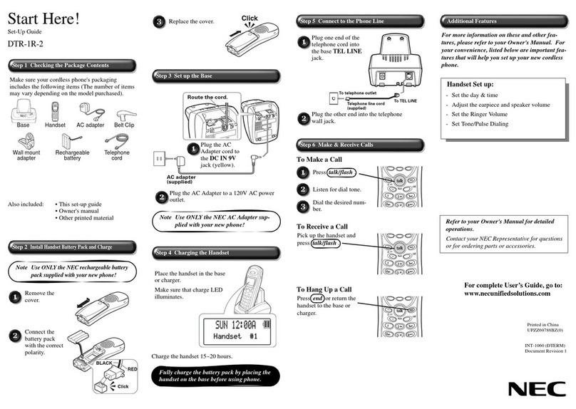 NEC DTR-1R-2 Setup guide