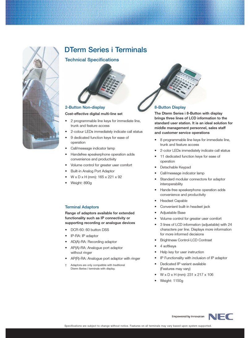 NEC Dterm Series i User manual