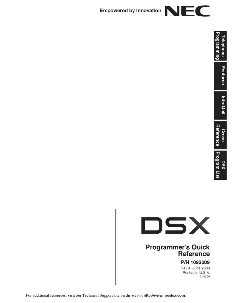 NEC DSX PROGRAMMERS - Service manual