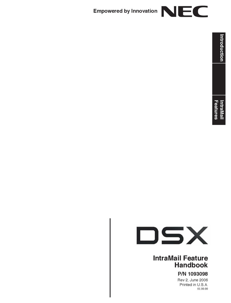 NEC DSX INTRAMAIL FEATURE User manual