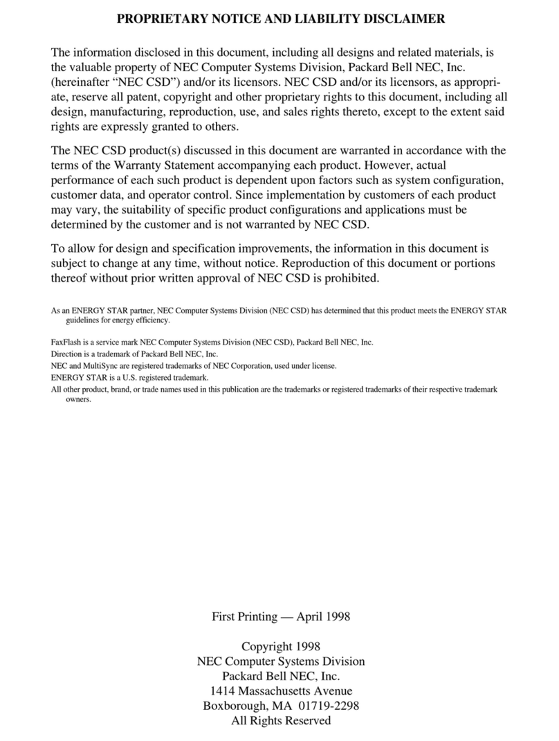 NEC DIRECTION SP B - SERVICE  1998 User manual