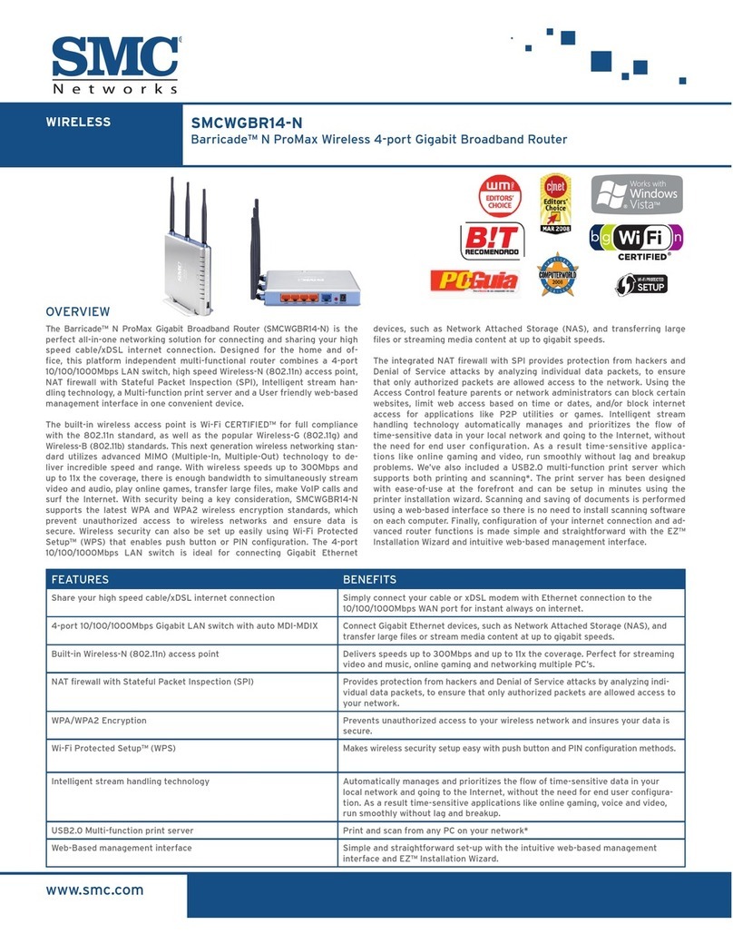 SMC Networks Barricade SMCWGBR14-N User manual SMC Networks Barricade SMCWGBR14-N User manual