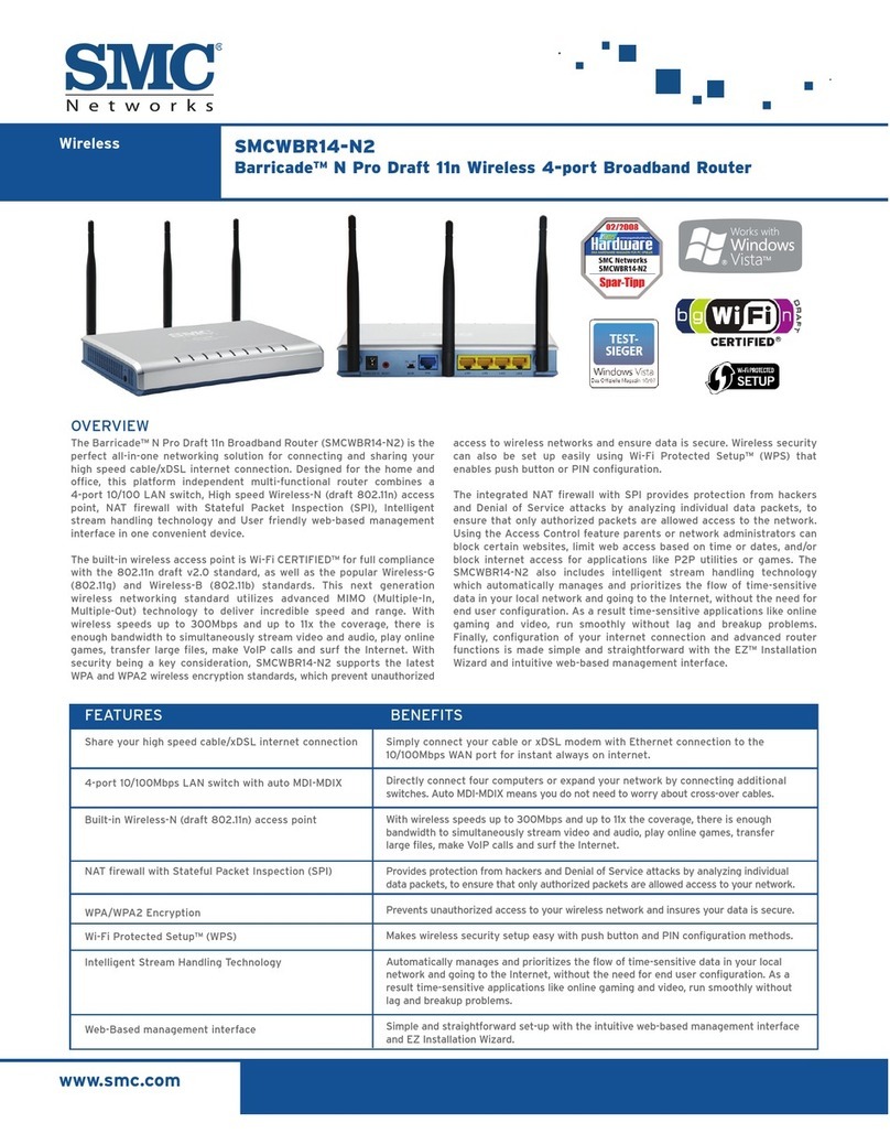 SMC Networks WBR14-N2 FICHE Installation guide