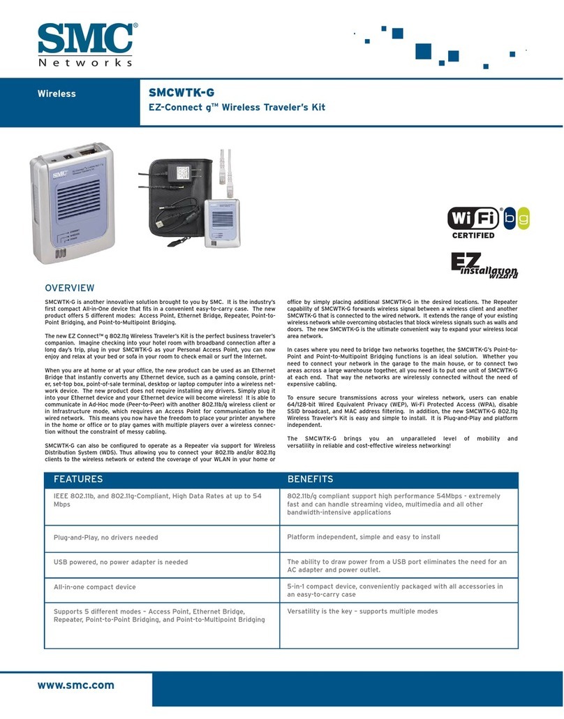 SMC Networks WTK-G - FICHE TECHNIQUE Installation guide SMC Networks WTK-G - FICHE TECHNIQUE Installation guide