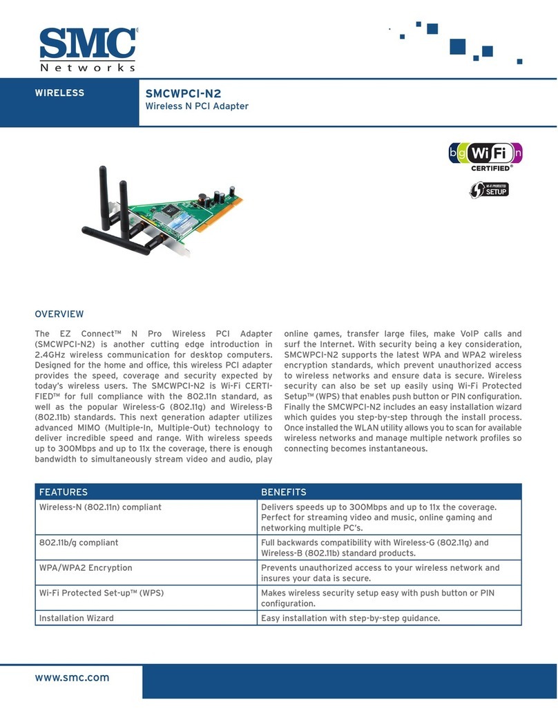 SMC Networks EZ Connect SMCWPCI-N2 Specifications