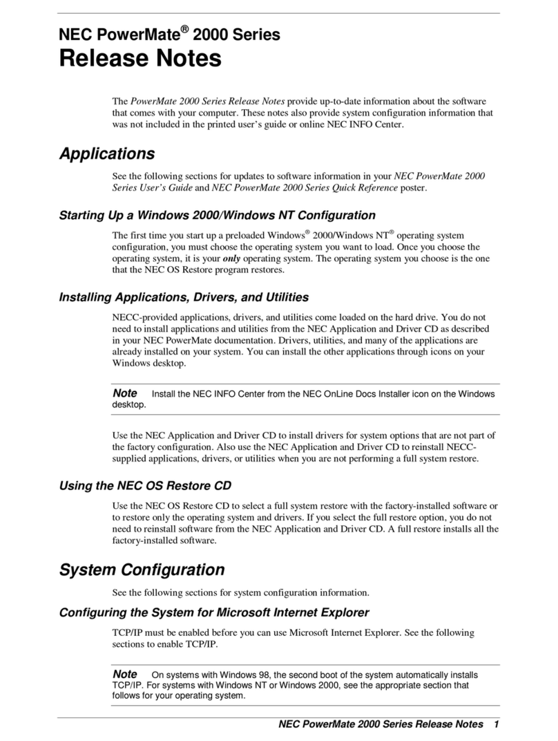 NEC PowerMate 2000 Series release note