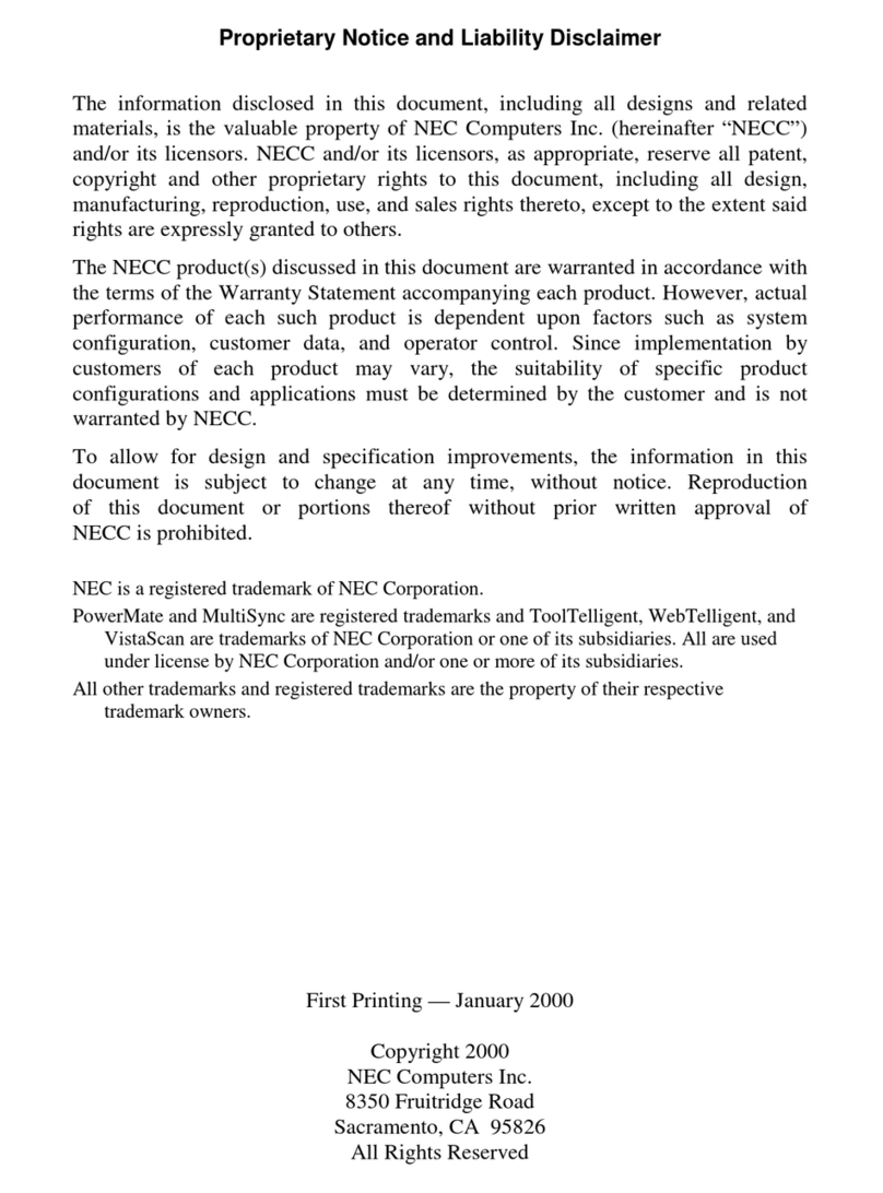 NEC POWERMATE 2000 - 01-2000 User manual NEC POWERMATE 2000 - 01-2000 User manual
