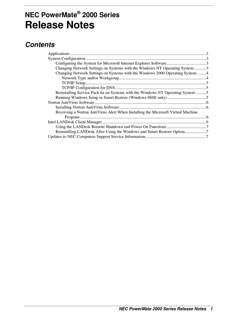 NEC PowerMate 2000 Series release note
