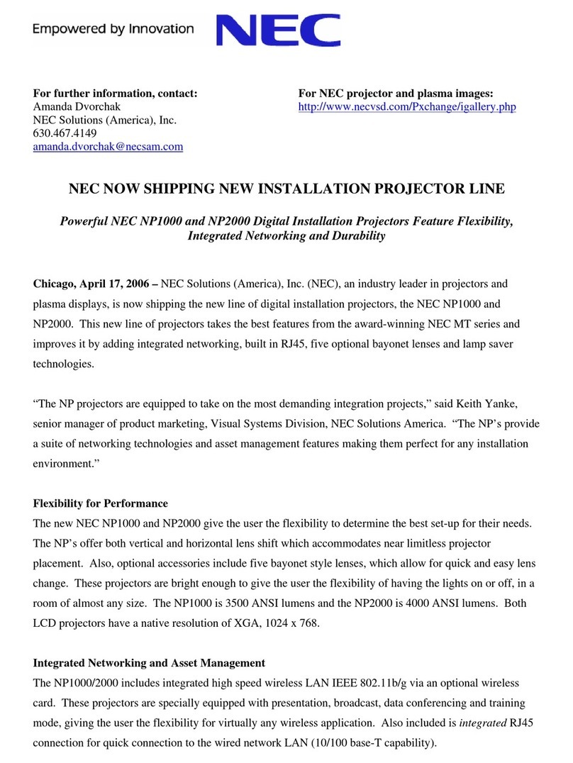 NEC NP1000 User manual