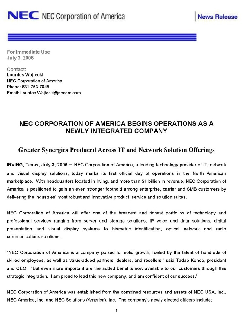 NEC NECAM NEWSREL 070306 User manual