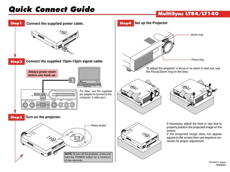 NEC MultiSync LT84 Assembly instructions