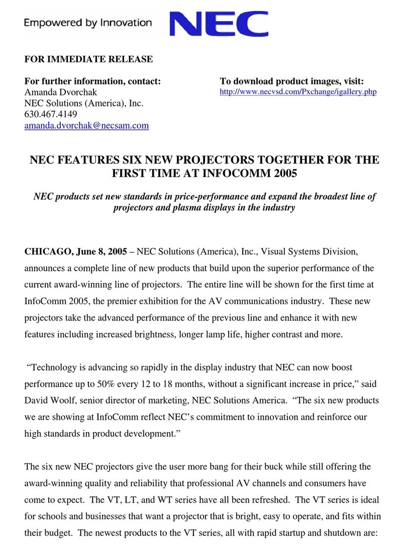 NEC INFOCOMM05PROJECTOR User manual