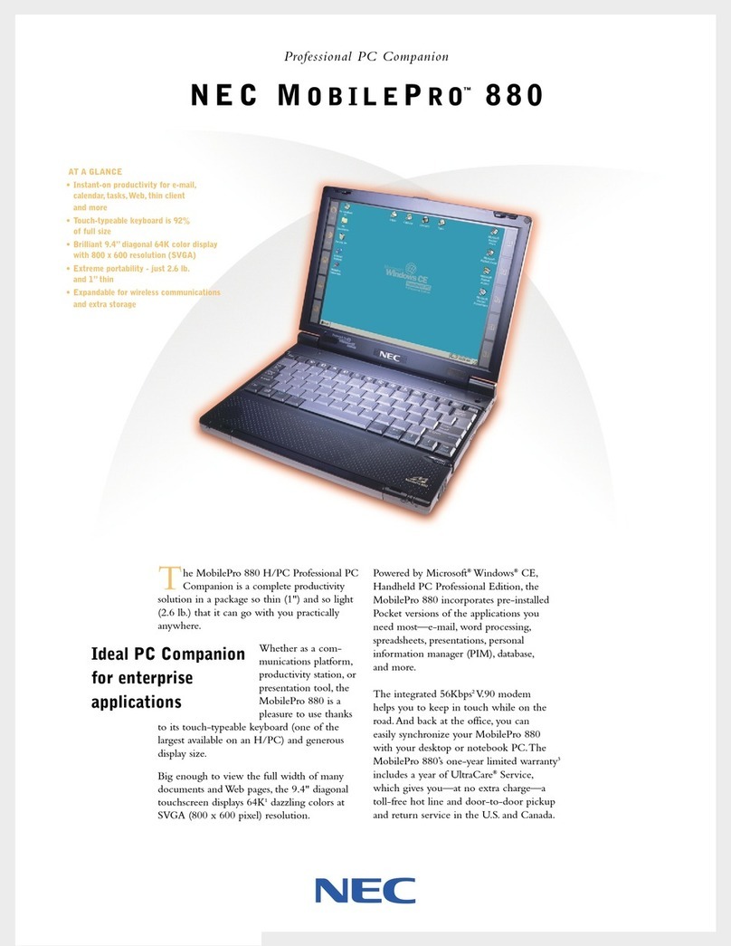 NEC MobilePro 880 User manual